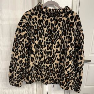 Cheetah Print Sherling Pull Over